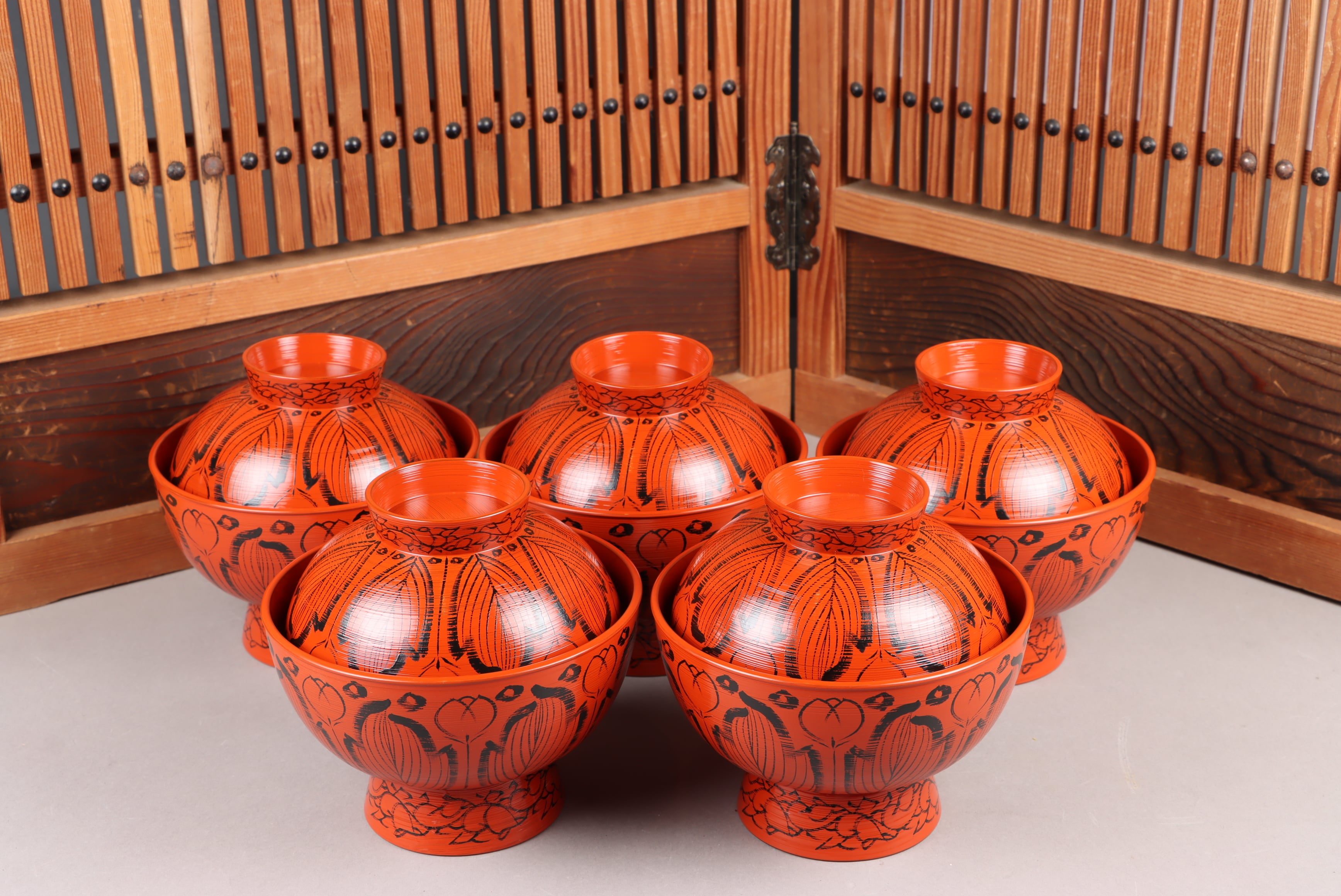 輪島塗 慶塚作 吉野椀 五客組 共箱 | (有)新原美術