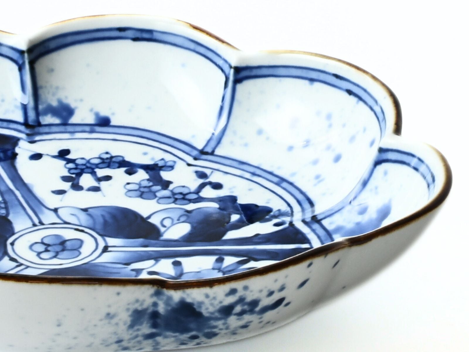 有田焼 福泉窯 手描き 染付間取岩花絵 パスタ・カレー深皿 | ARITAYAKI