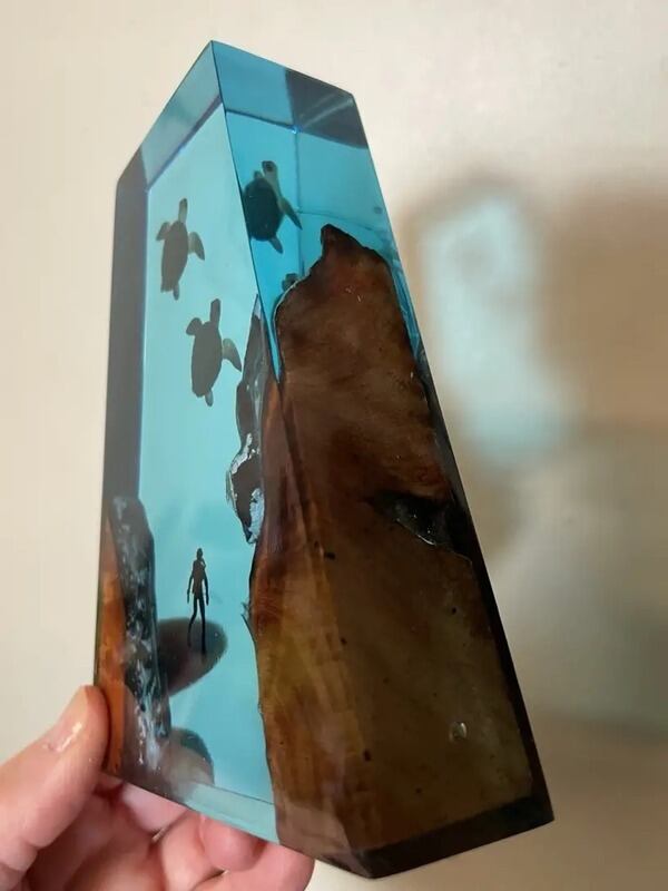 ナイトライト レジンアート 亀 ダイバー 海洋生物 おしゃれ かわいい