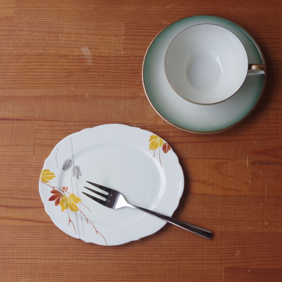 3枚セット パラゴン 蔦 黄色 アイビー 楕円皿 デザートプレート ケーキ