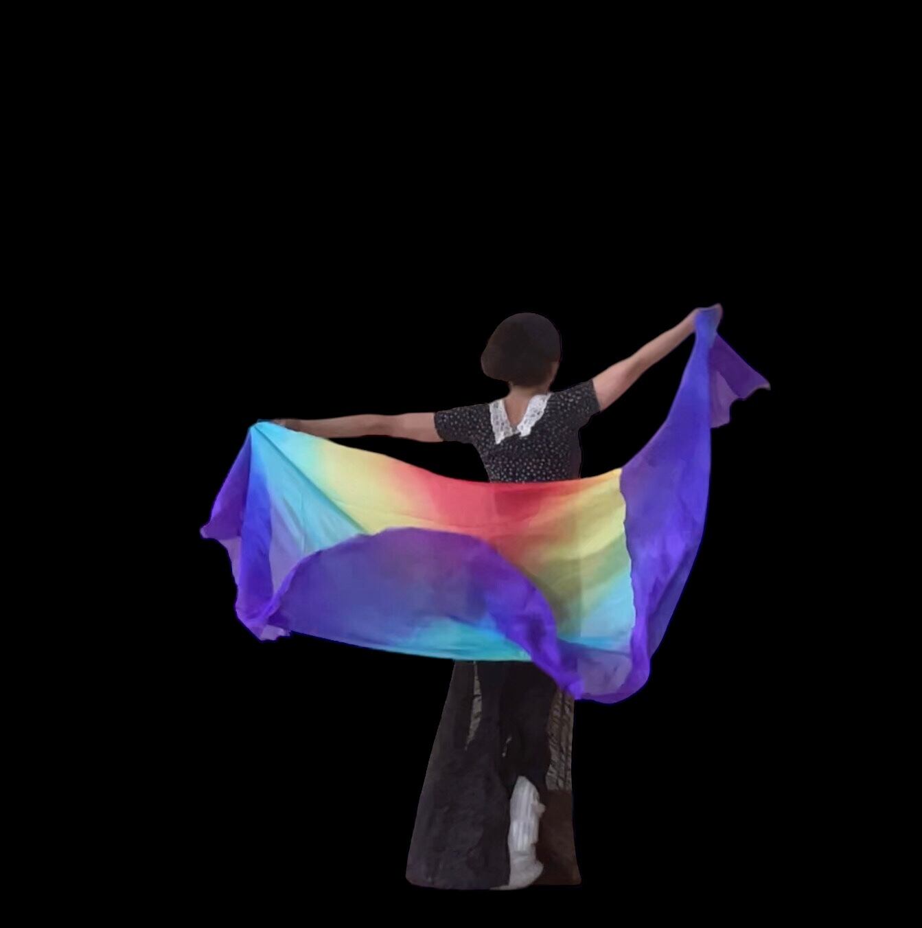 ベリーダンスシルクダブルベールダンシングウィング 2 枚ベリーダンス