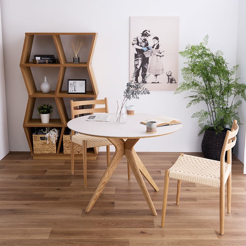 セラミック 丸テーブル 直径100センチ 4人用 3人用 円形 ホワイト