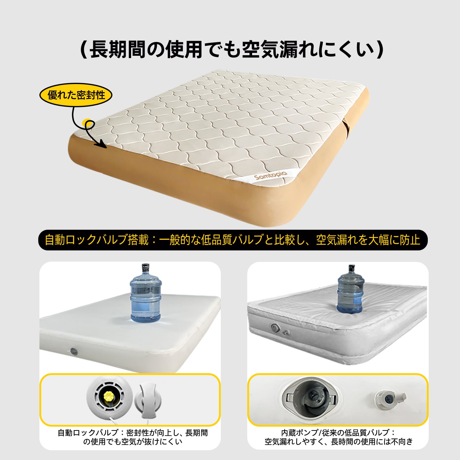 Samtopia プレミアム高さ20cm エアーベッド ダブルサイズ＋携帯式