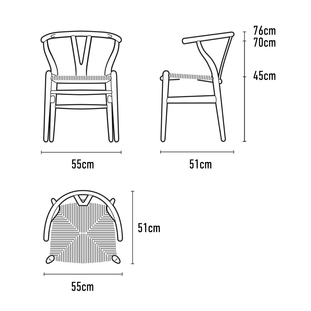 即納可】CH24（Yチェア） / ビーチ材 ソープ仕上げ / SH45cm / CARL