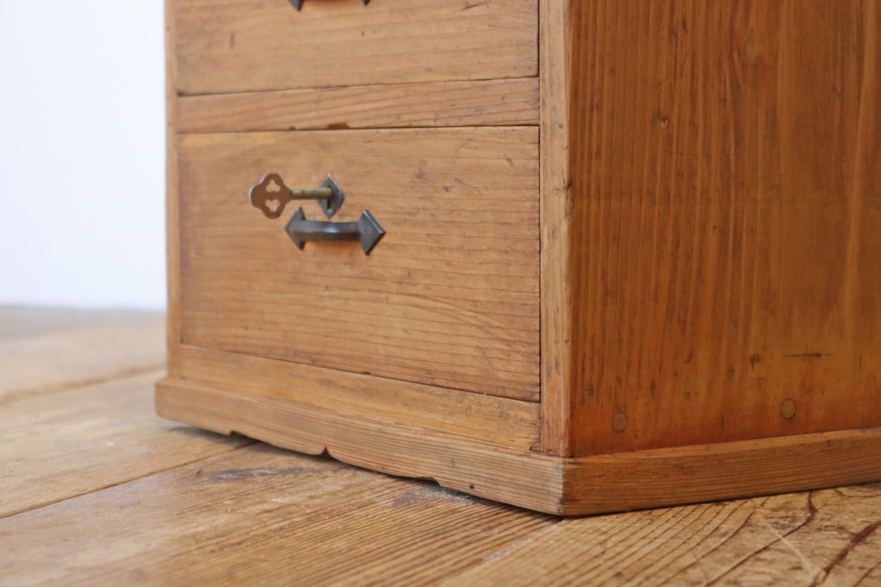 レトロ 卓上 大きめ 小引き出し 抽斗 5杯 収納 小物入れ レターケース