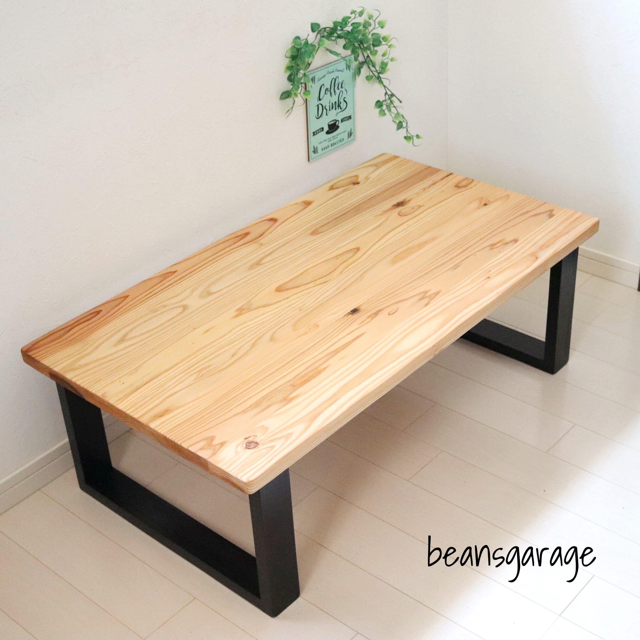 天然木 ローテーブル 90×50 国産杉 無垢材 カフェテーブル コーヒー