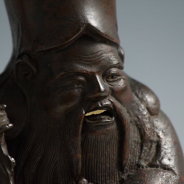 江戸～明治時代 蝋型鋳銅 鹿寿老人 香炉 置物 dby11819-7 | こがん堂