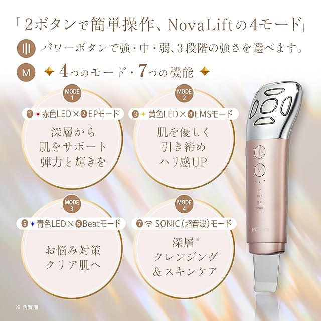 MCAura（エムシーオーラ）美顔器ノヴァリフト 1台4モード12役 EMS