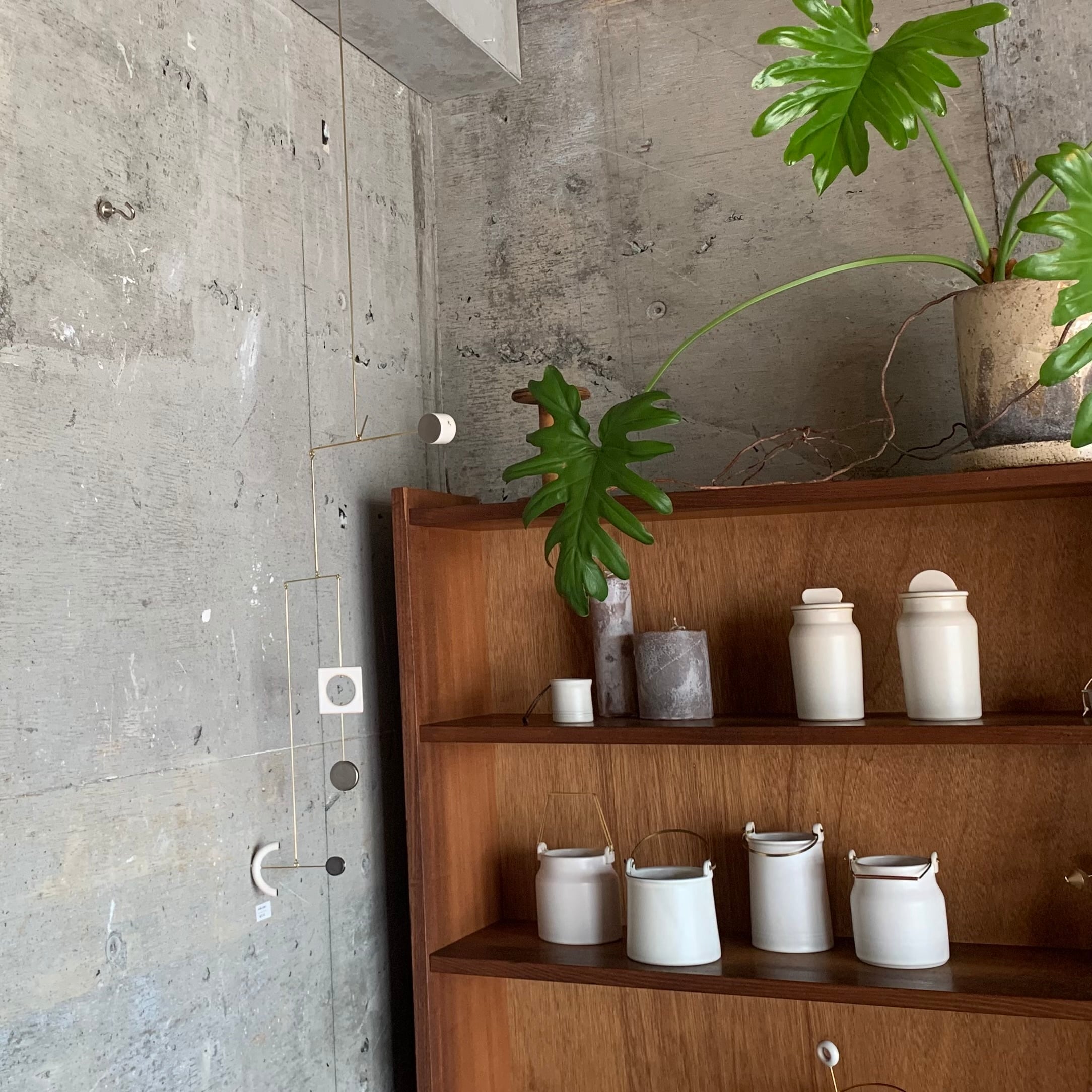 福山菜穂子 / モビール 白×プラチナ オブジェ 陶器 陶芸家 | 星霜