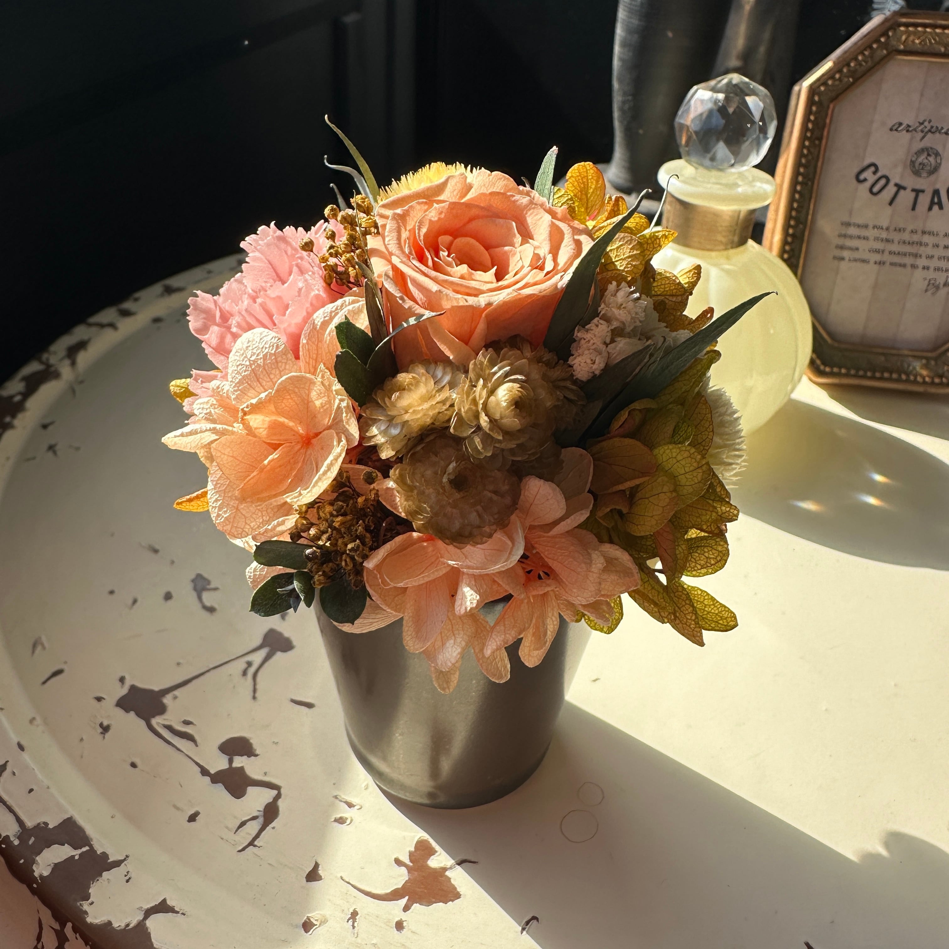 ラウンドアレンジメントSsize プリザーブドフラワー アンティーク