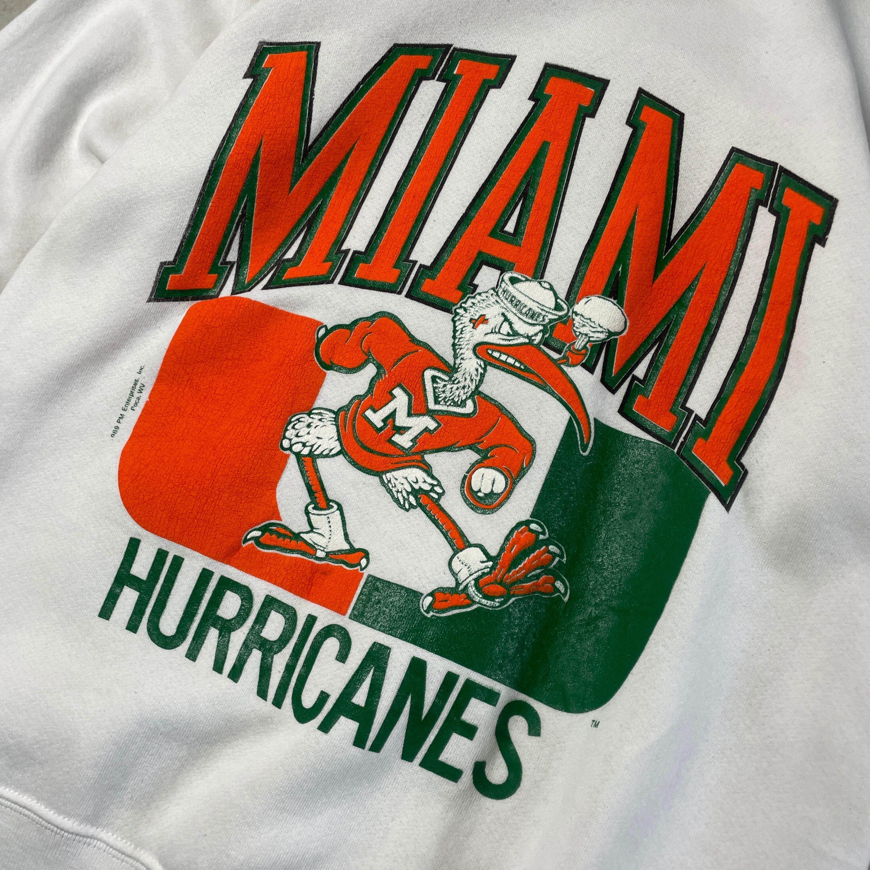 80年代 USA製 MIAMI HURRICANES カレッジ チーム プリントスウェット