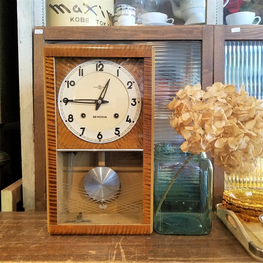 レトロな精工舎の柱時計（手巻きゼンマイ式振子時計） | 旧式生活雑貨