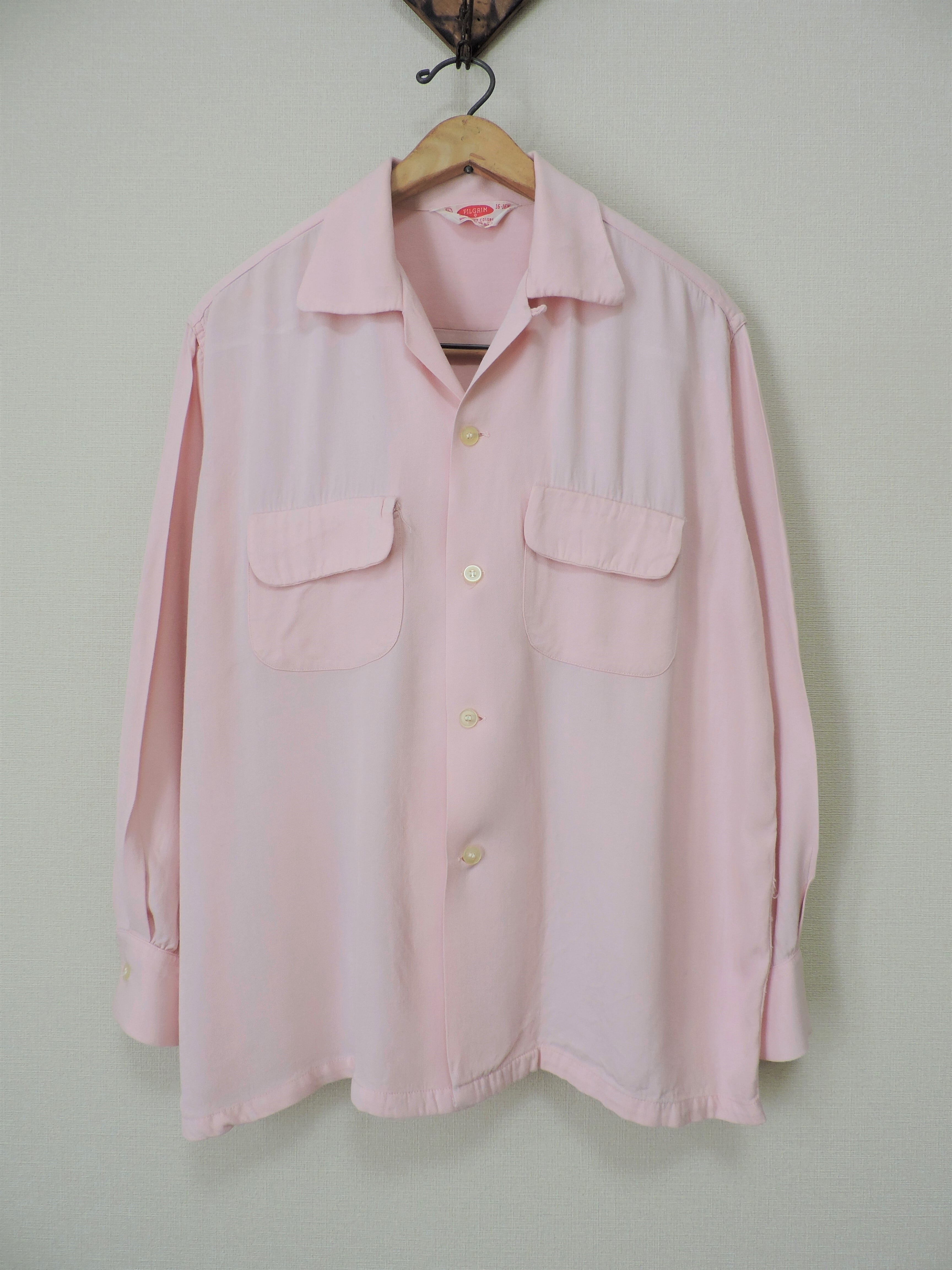 ピンク】50s PILGRIM ピンク ループカラー レーヨンシャツ | swallows