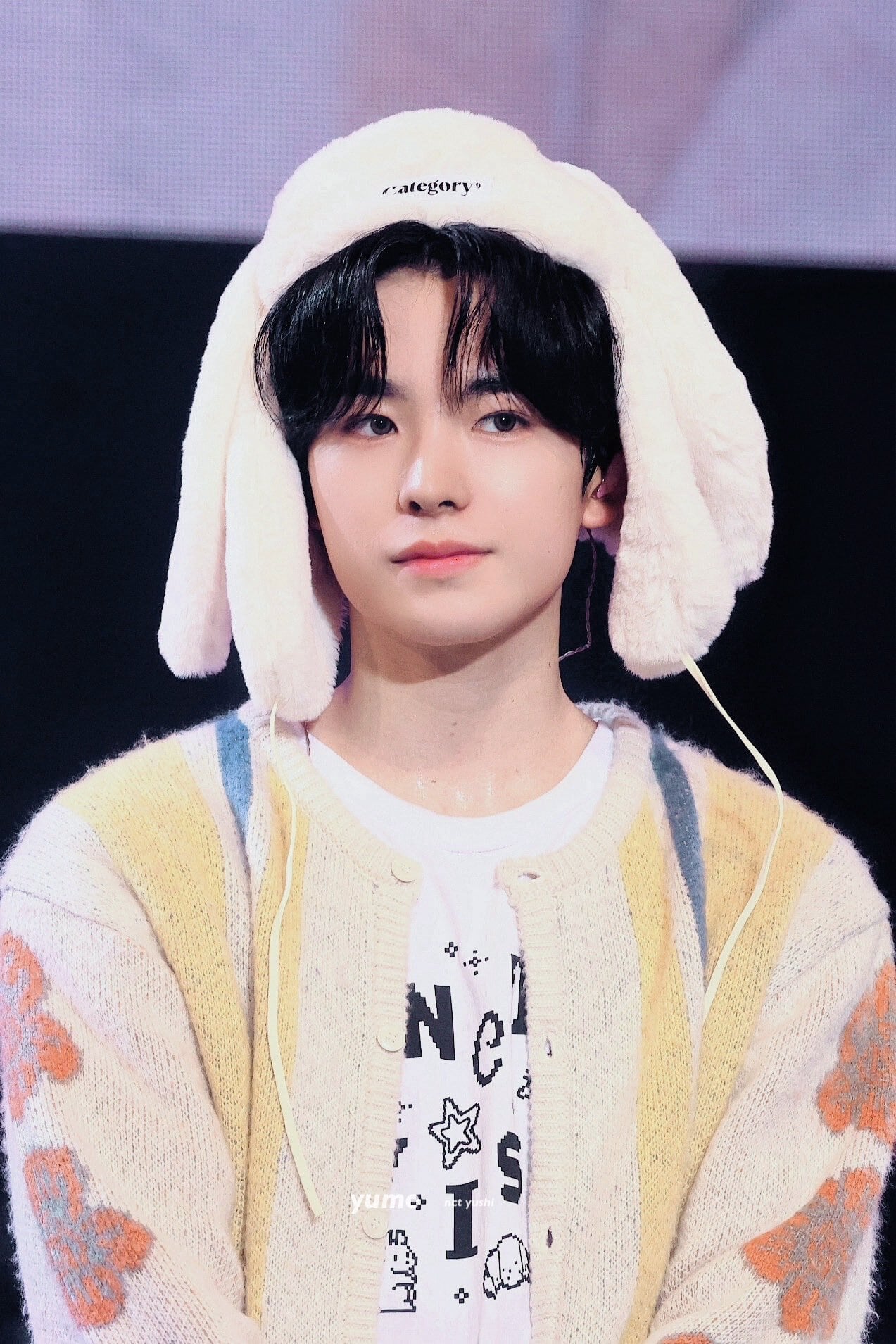 ☆NCT WISH ユウシ 着用！！【KNITTED】Bulky Brush Flower Cardagan