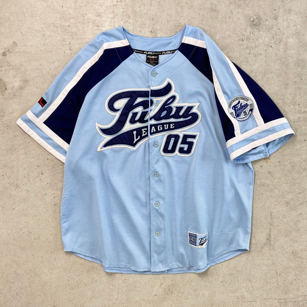 FUBU フブ ロゴワッペン ベースボールシャツ ユニフォーム メンズ3XL