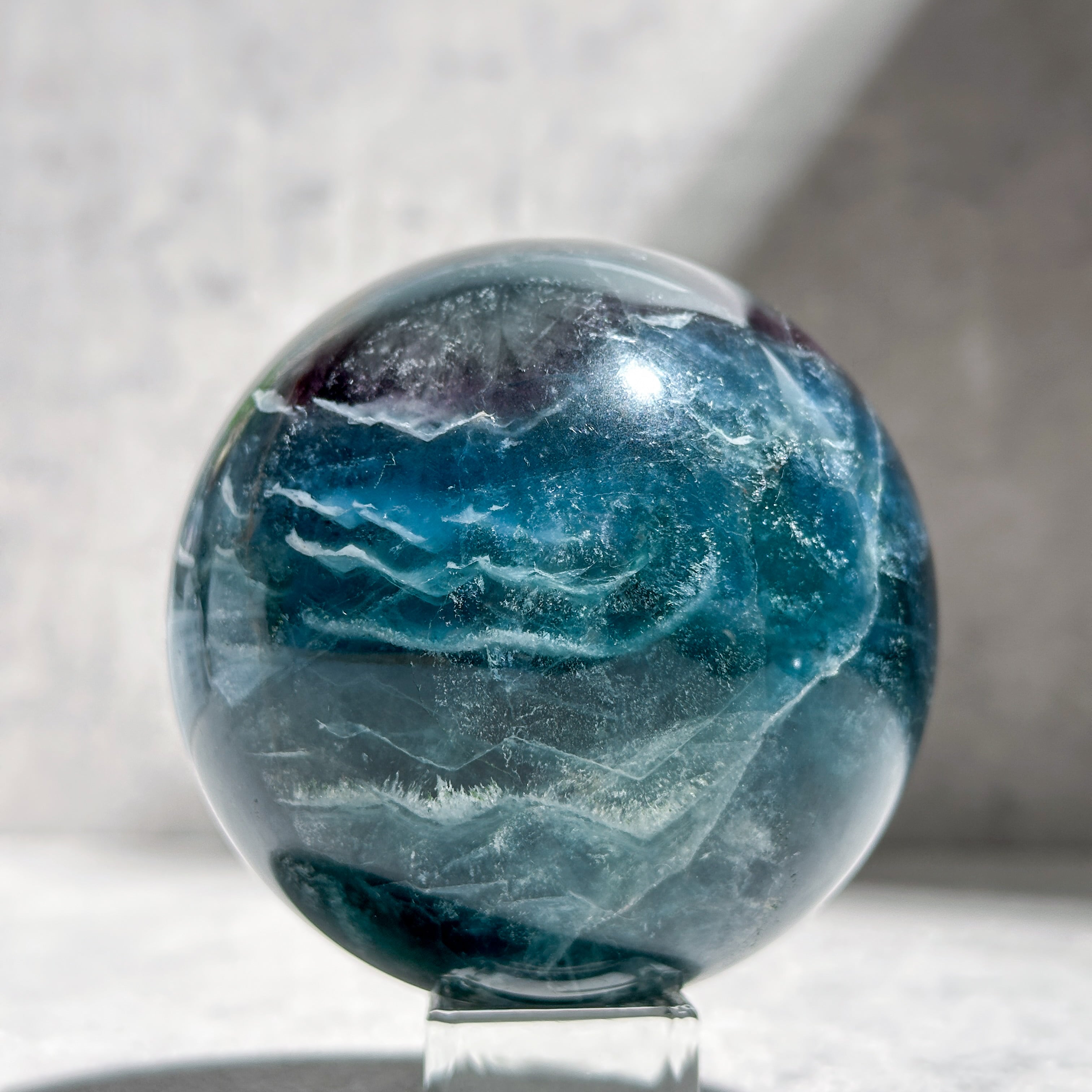 ブルーフローライト スフィア（丸玉）51◇ Blue Fluorite ◇天然石