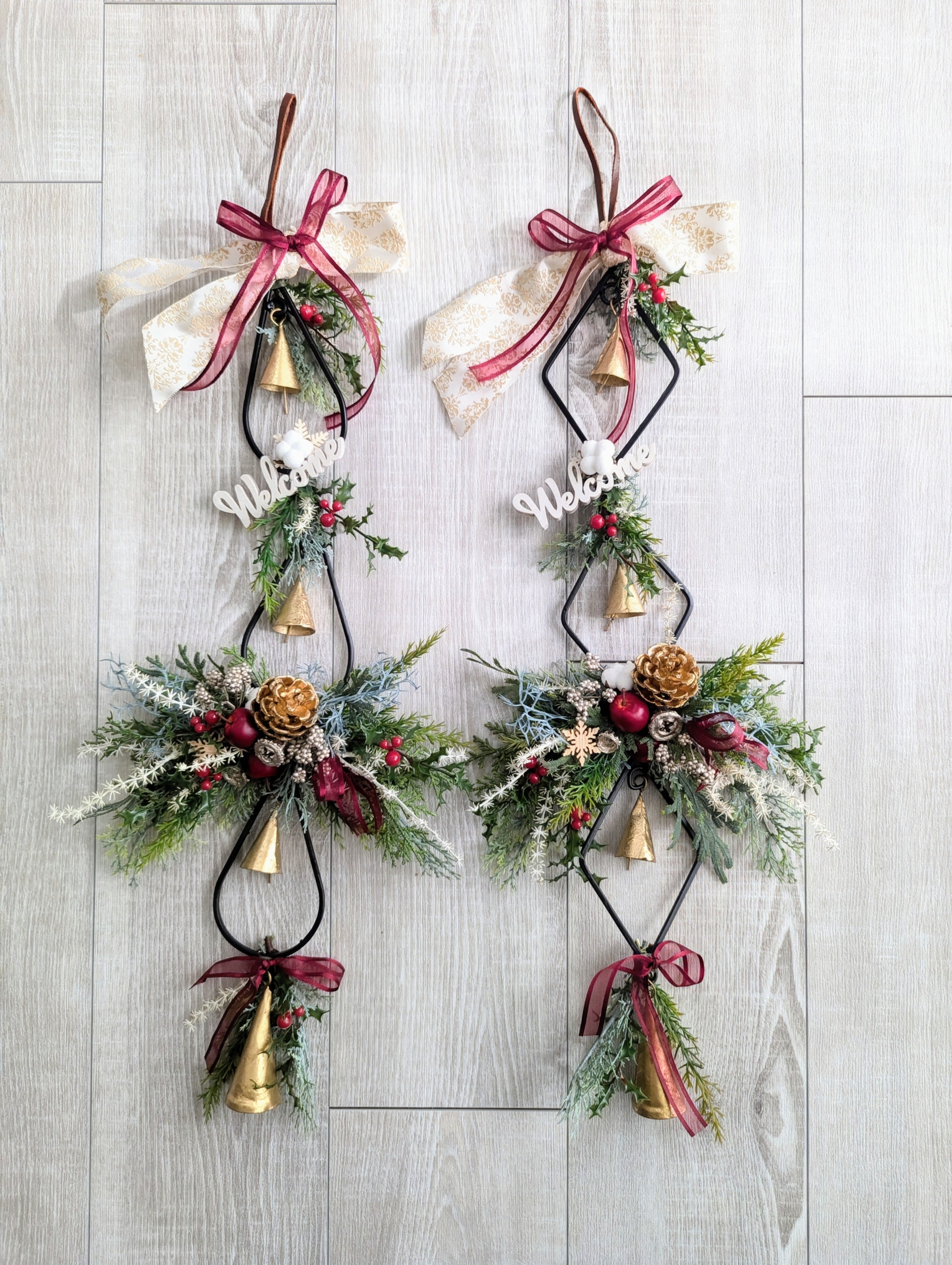 再販〗Christmasアイアンベルのアレンジメント＊トリプルドロップ