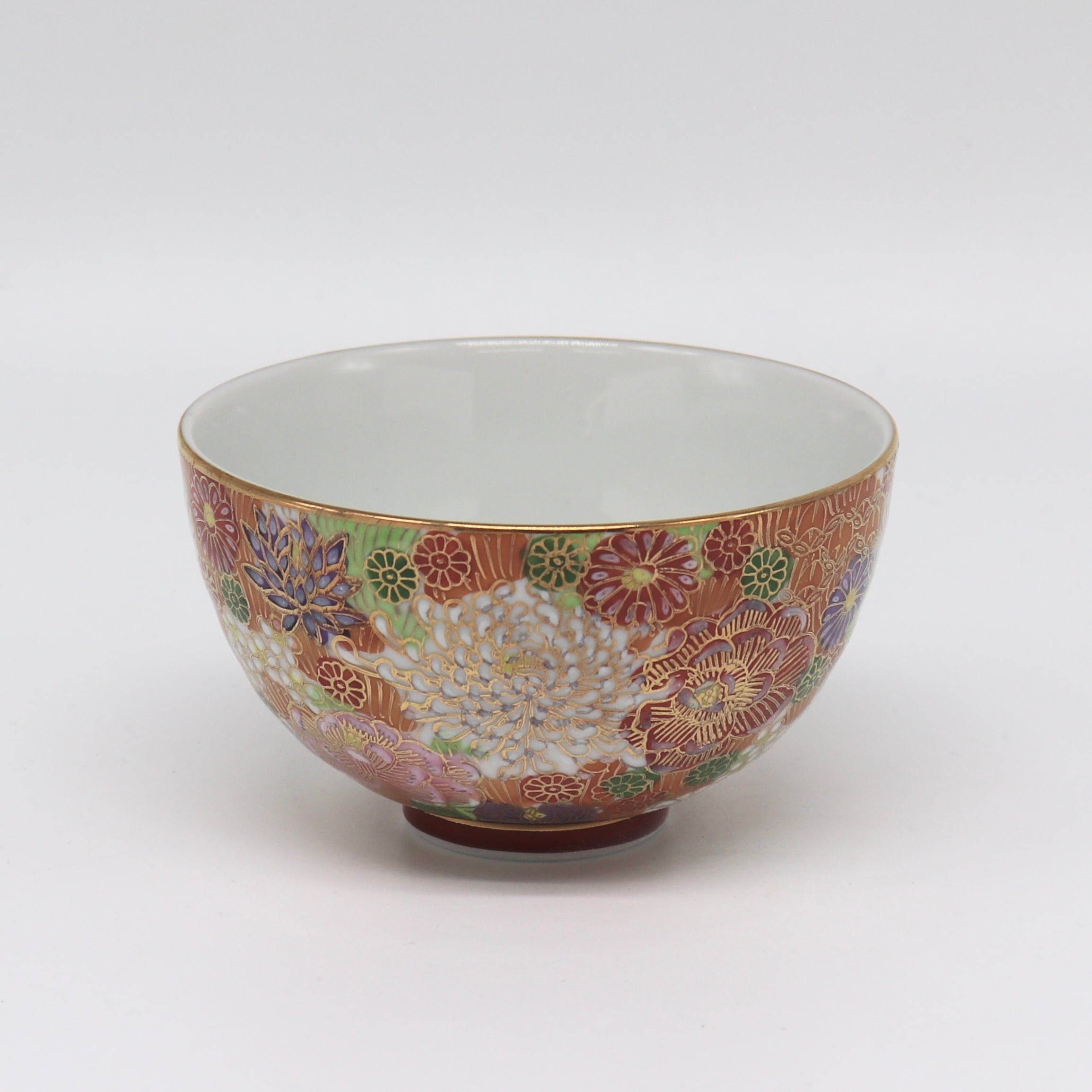 九谷焼 大志窯】金花詰 飯碗（橙） | 九谷焼 大志窯