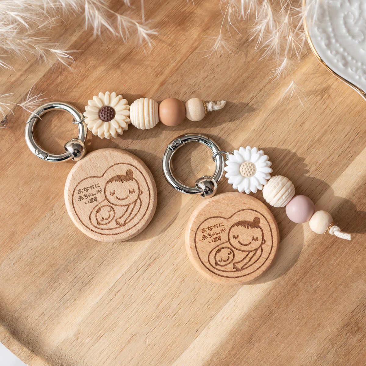 木製 マタニティマーク｜シリコンビーズ フラワー | meets