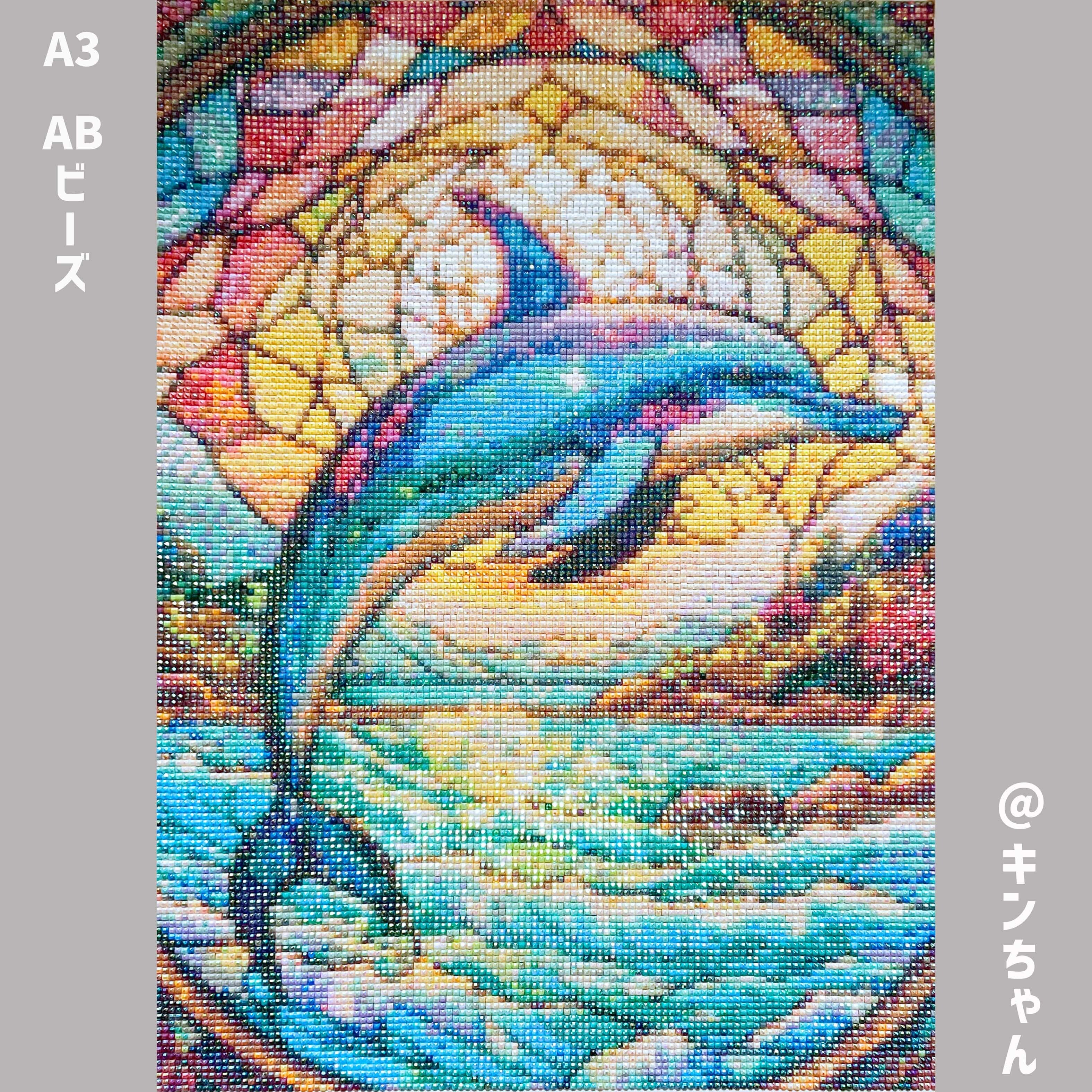 ダイヤモンドアート A3 ステンドグラス調 イルカ (通常/フルAB/フルCR