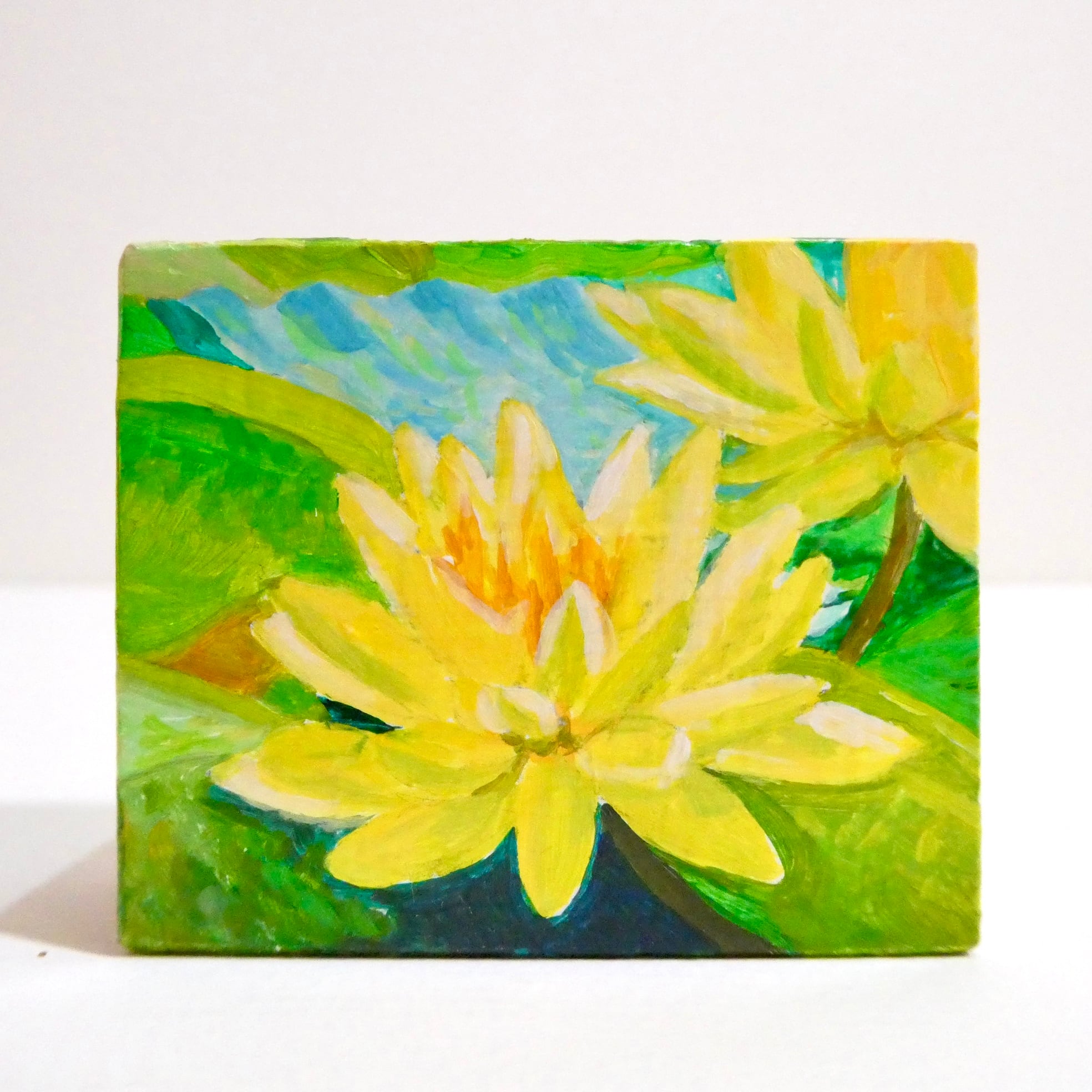 誕生花 7月のスイレン）積める絵画 花つみき (Birth Flower: July