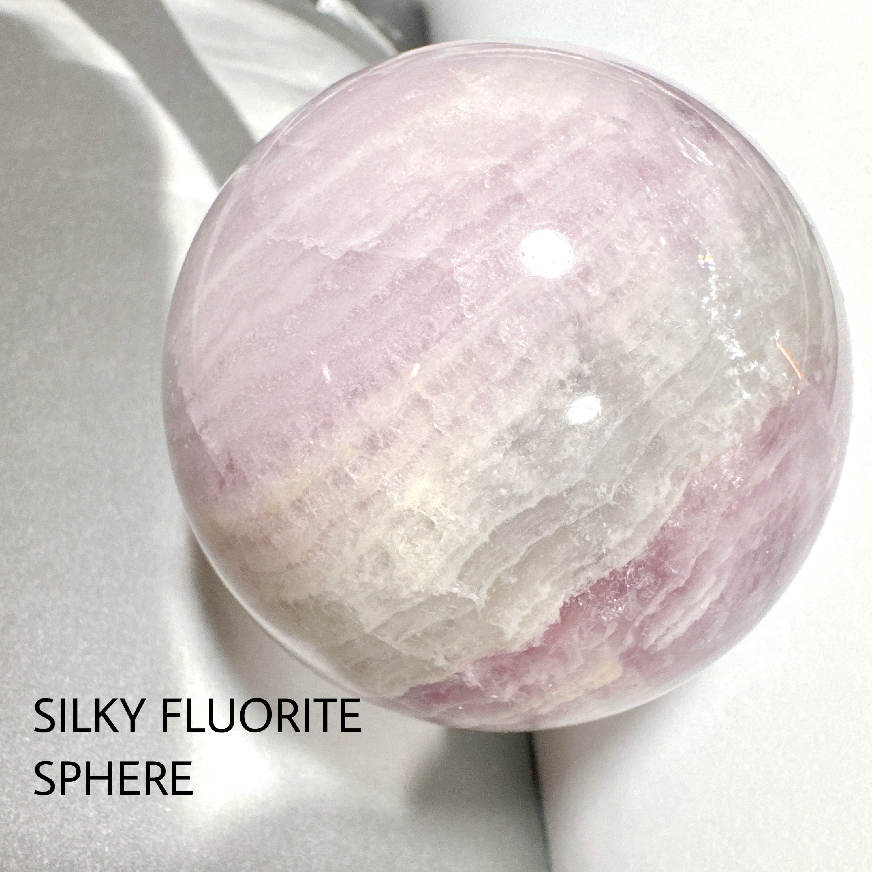 パステルシルキーフローライト スフィア 丸玉 天然石 | Rinolis