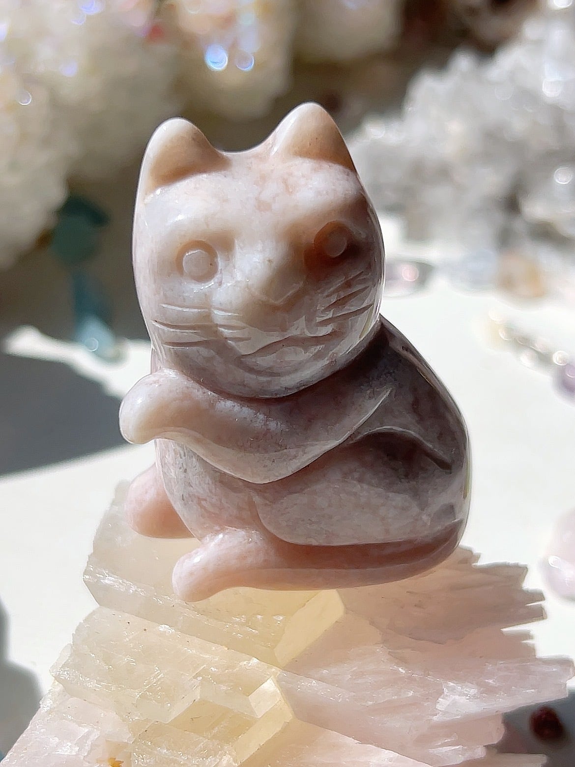 オーシャンジャスパー ネコ 置物 インテリア
