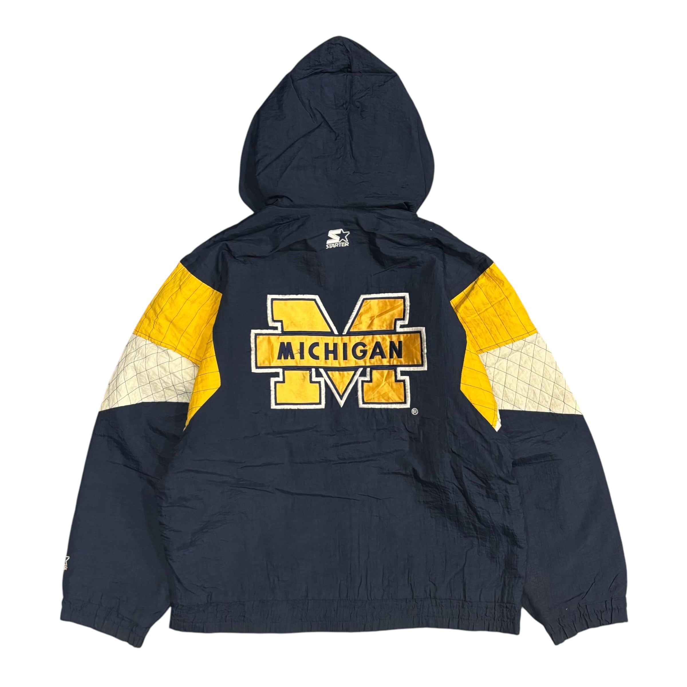 90's STARTER Michigan Wolverines Insulation Nylon Jaket M
