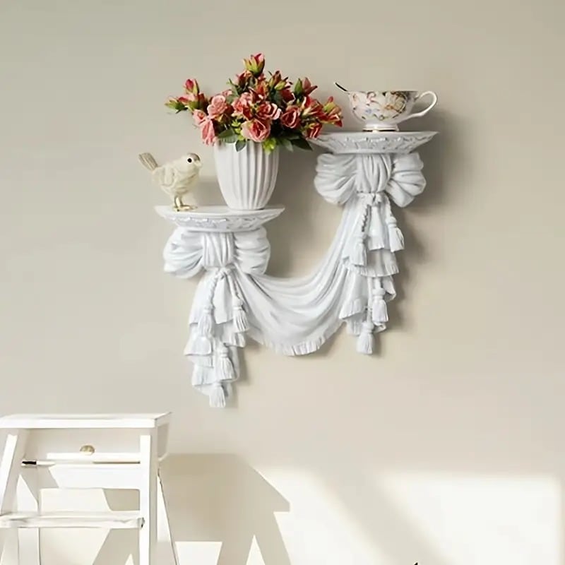 ウォールラック ロココ調 レジン製 エレガント 壁飾り 壁掛けシェルフ