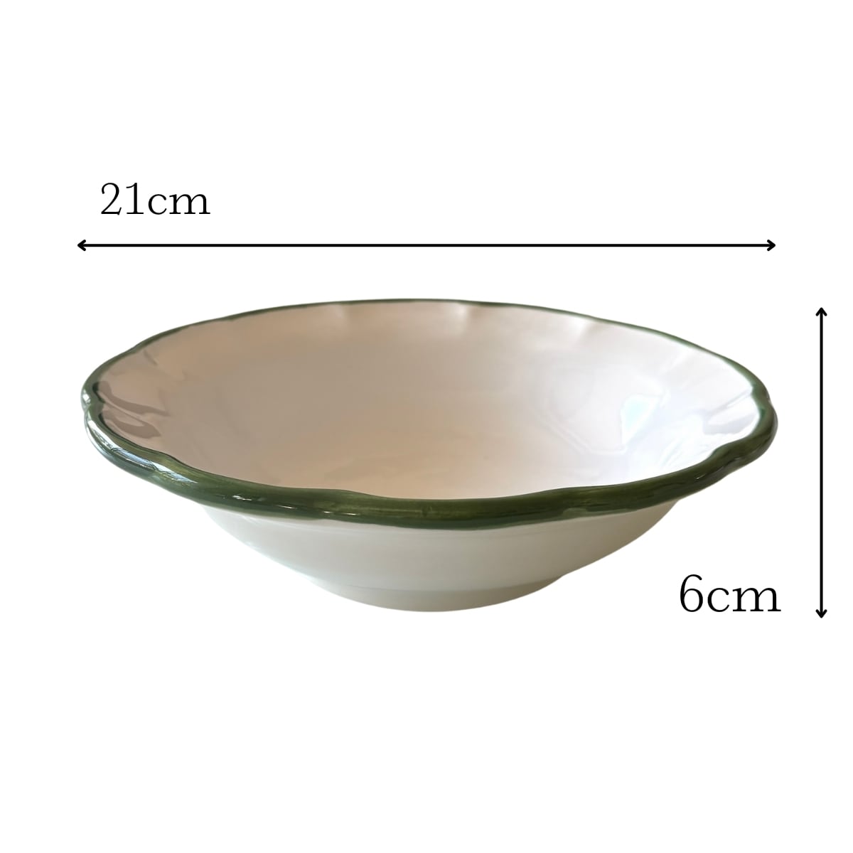 イタリア直輸入 ハンドメイド スープ皿 21cm フィロ グリーン