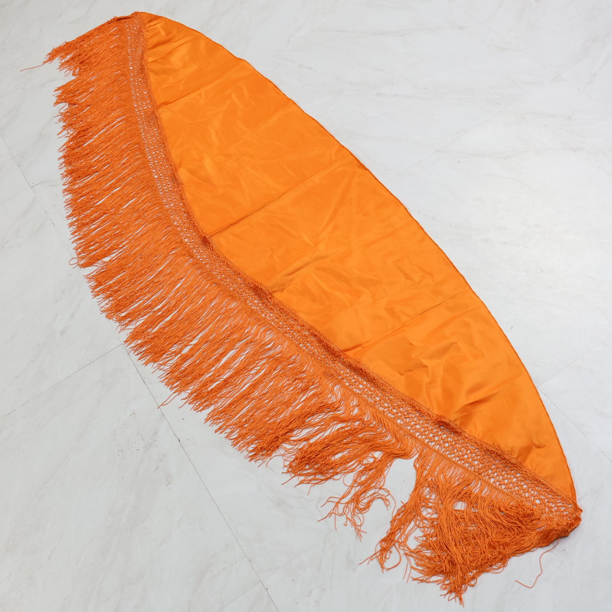 美品 フラメンコ衣装】オレンジ シージョ マトン 無地 フレコ付き 光沢
