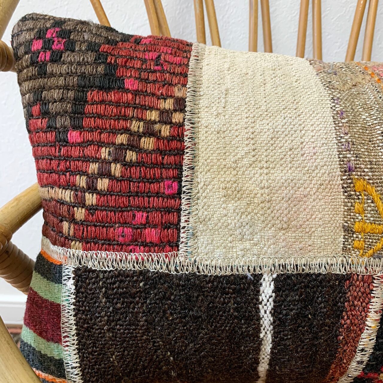 ヴィンテージラグ パッチワーク クッション C188 | ラリーキルト