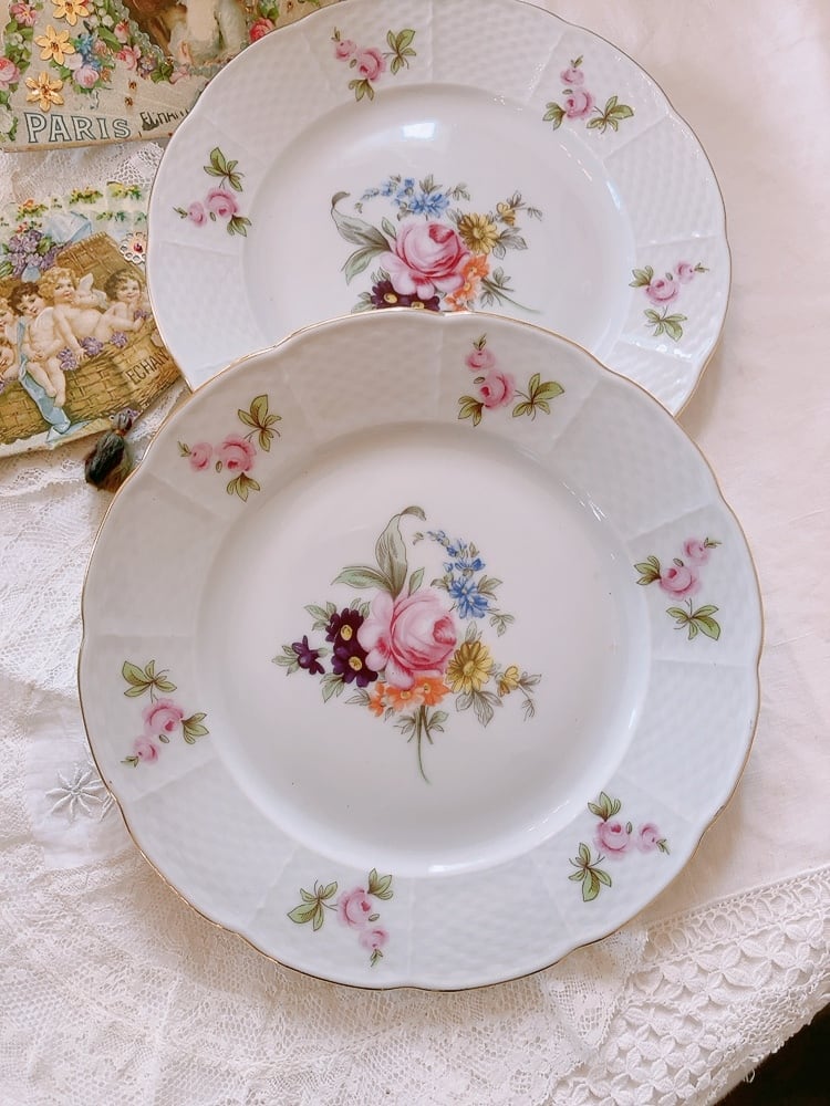 旧チェコスロバキア THUN 薔薇柄のお皿 | AntiqueRose