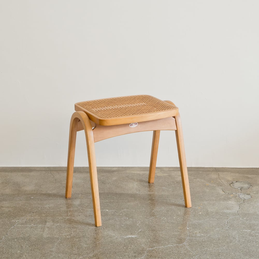 VINTAGE 秋田木工 籐座面 スタッキングスツールNo.202 02 | ROUND
