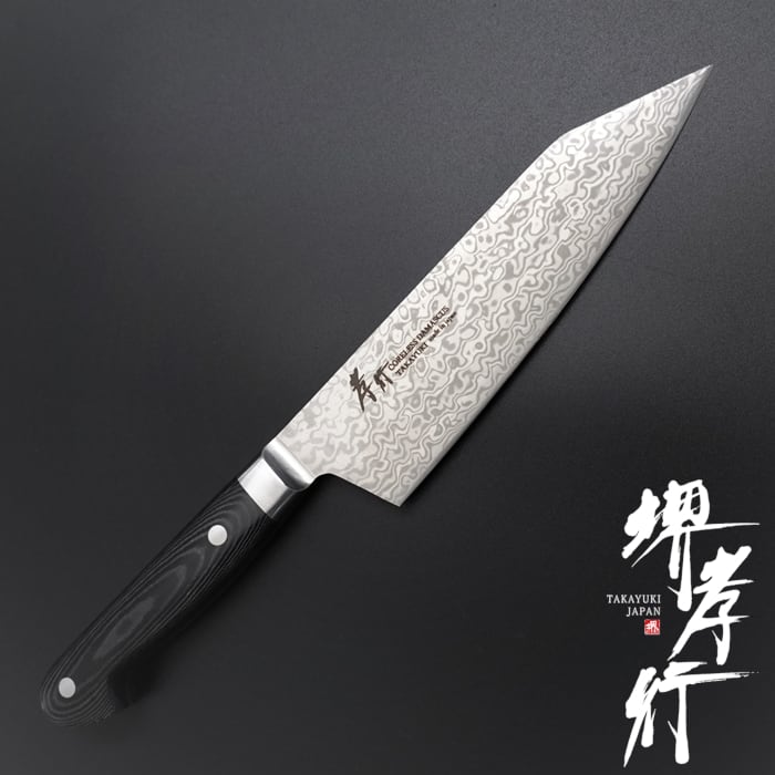 堺孝行 三徳 包丁 コアレス ダマスカス 剣型 切付 160mm ブラック