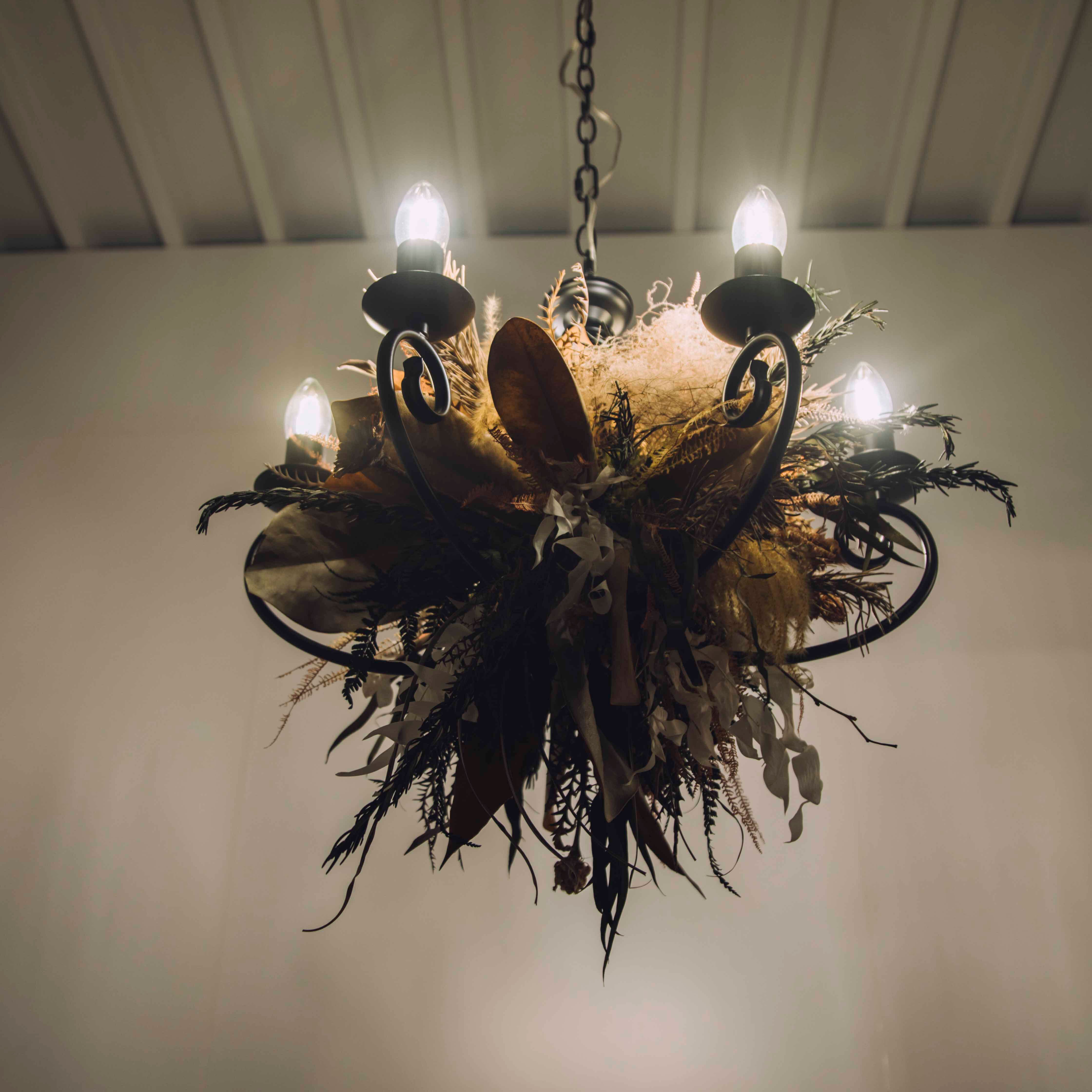 中型6灯 / ナチュラル / 品番 s6_25 / 照明・ドライフラワー