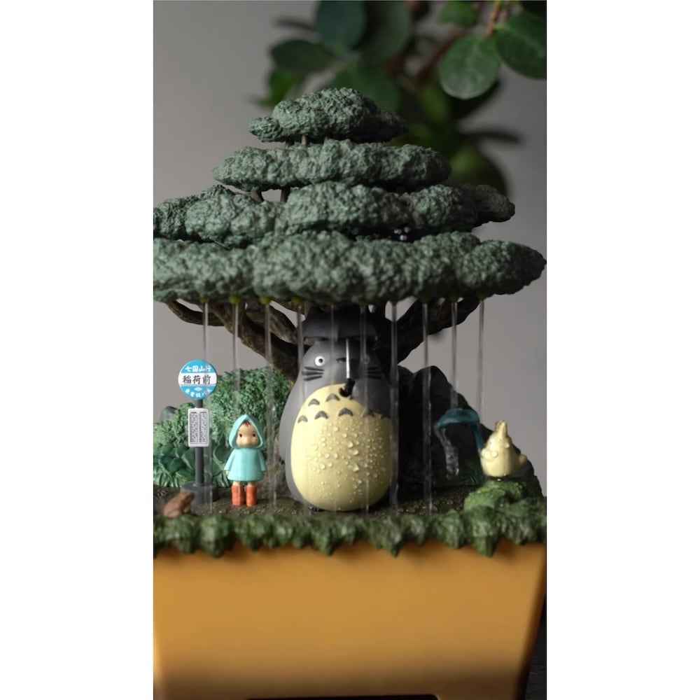 再入荷】となりのトトロ 置物 / オブジェ ウォーターガーデン BONSAI笠