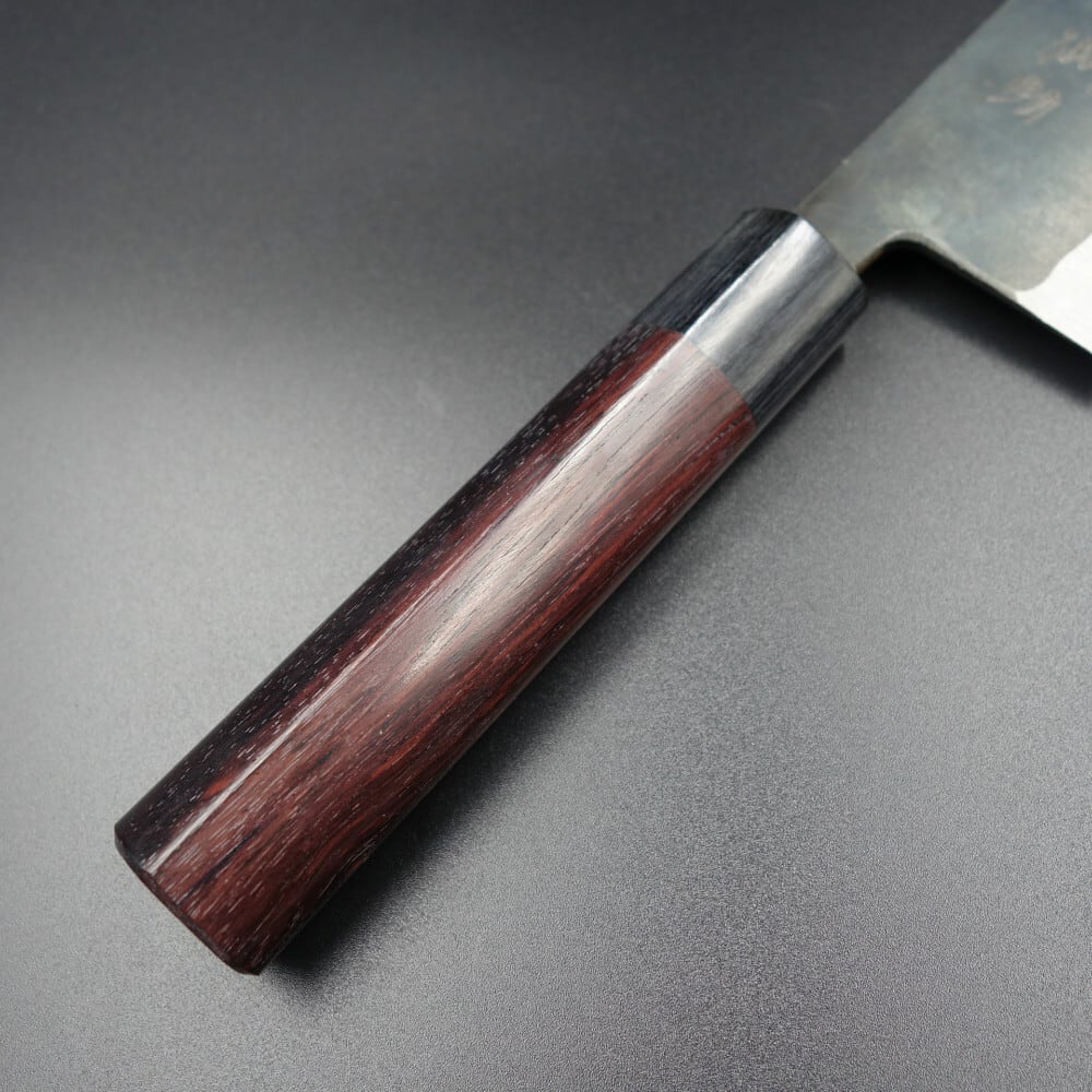 仙助 菜切 包丁 165mm 安来鋼 青紙2号 墨流し 紫檀シノギ柄 | KEIJIN