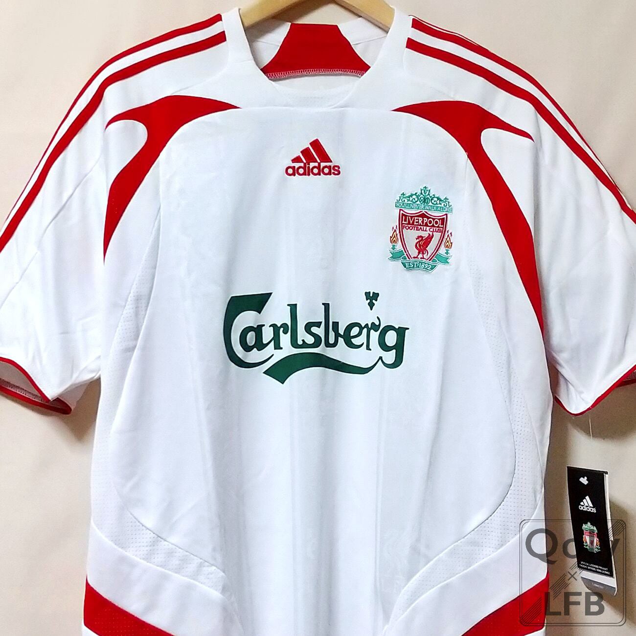 リヴァプール 2007-08 adidas アウェイ半袖 ユニフォーム（インポートM