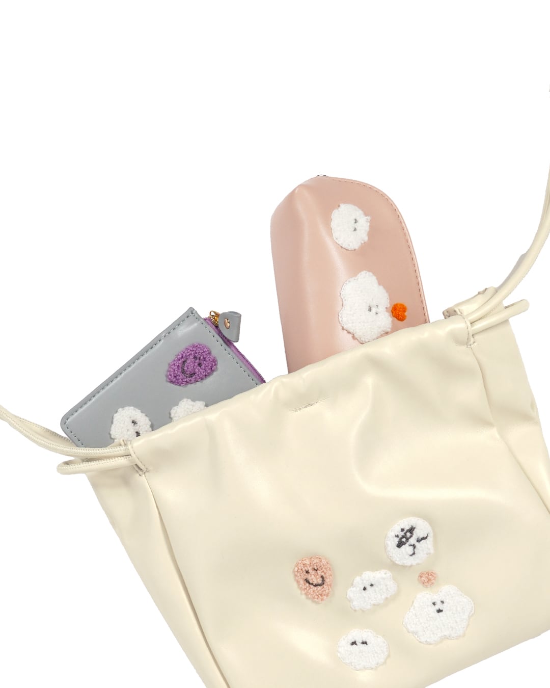 もくもくちゃんサガラ巾着ミニバック/ホワイト（MK-449) | もくもく