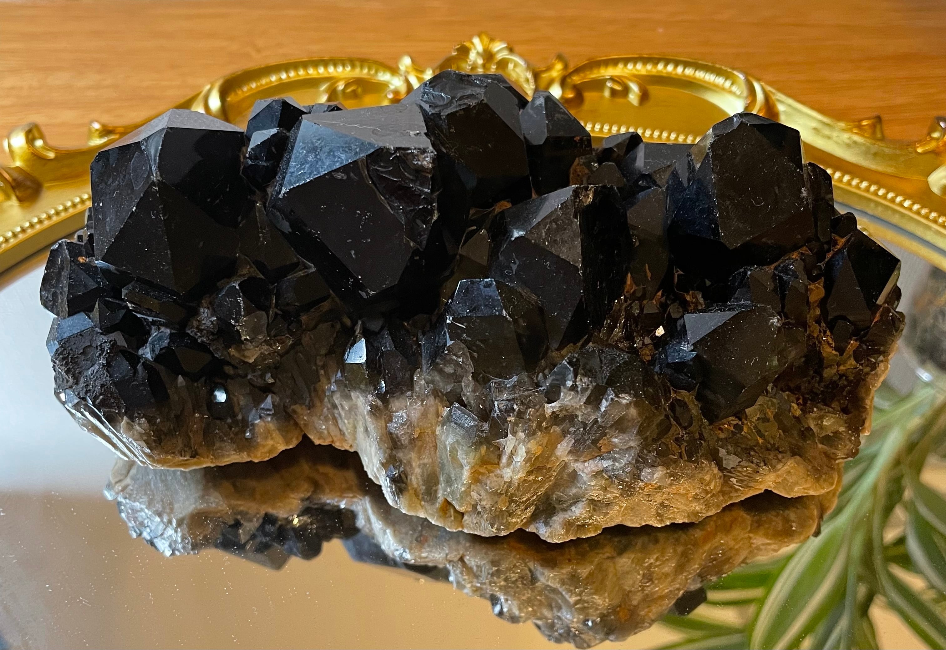 1260gAAA級魔除け天然モリオン黒水晶クラスターYT6C6/193C07C 1260gAAA