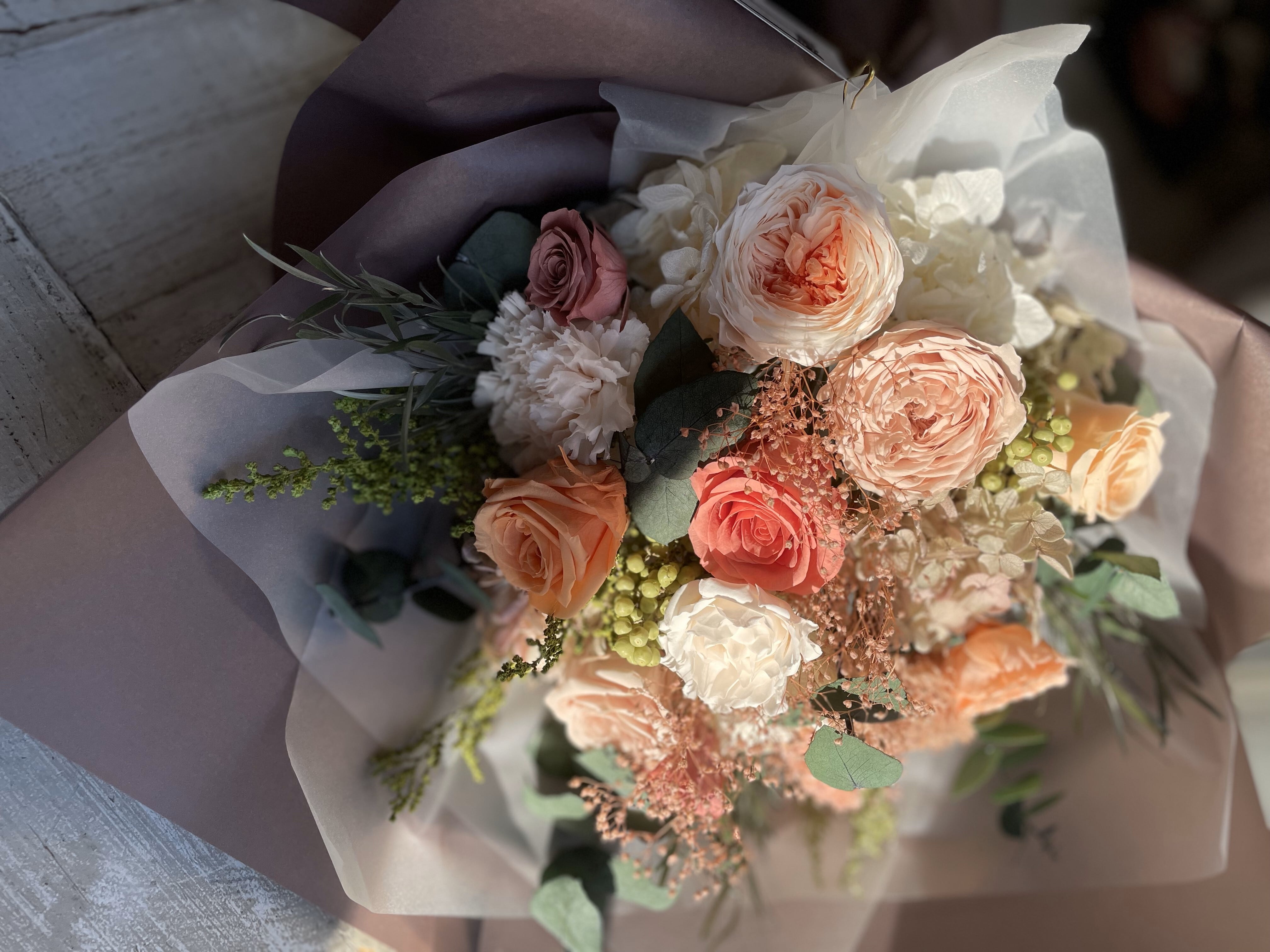 おまかせブーケ バラ10本 花束 プリザーブドフラワー ブーケ