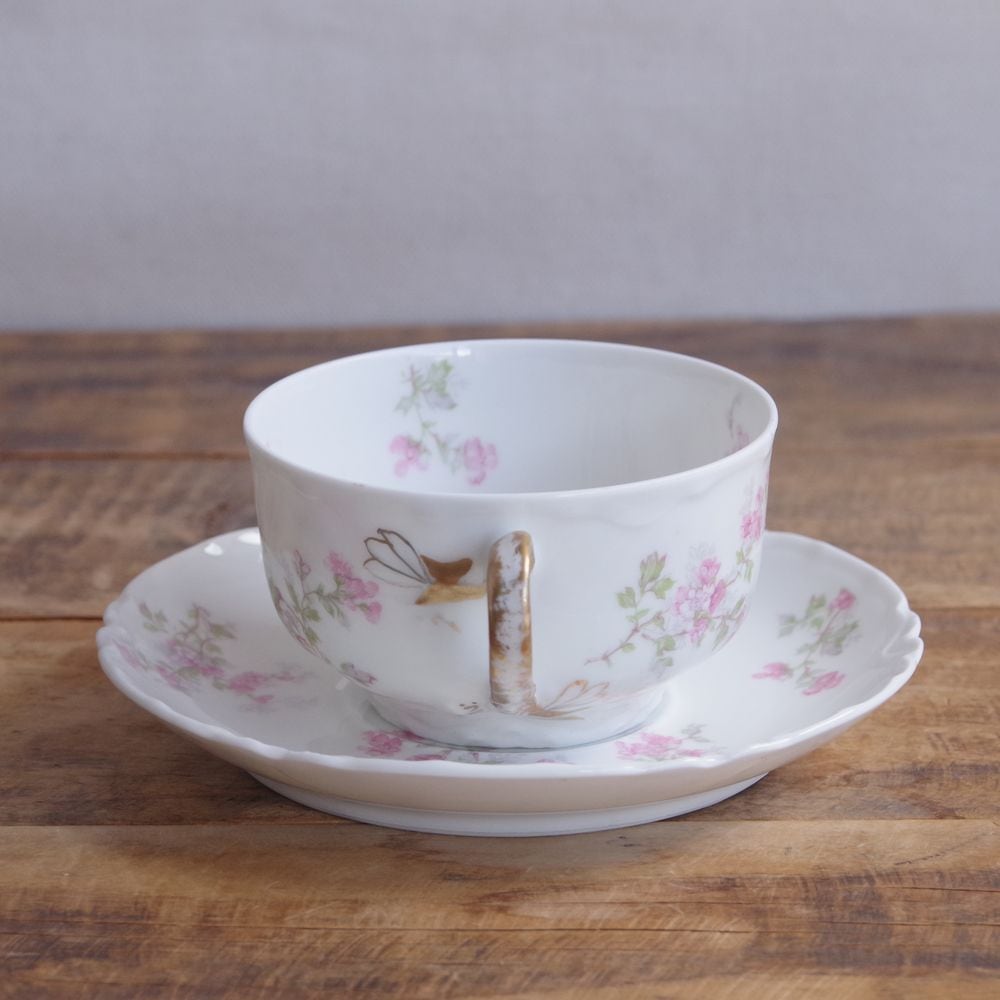 リモージュ アビランド ピンク 花柄 野ばら ティーカップ ソーサー