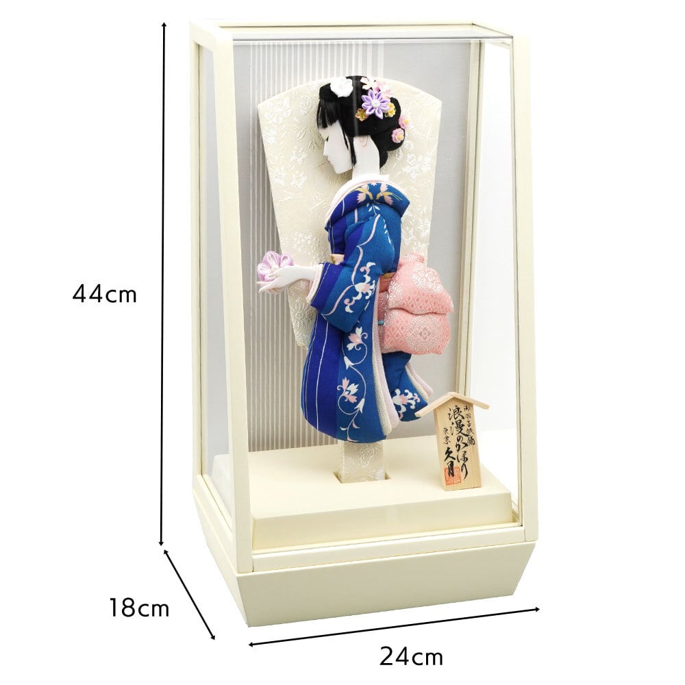 久月作 10号 白露 浪漫のかほり羽子板 アクリルケース飾り アイボリー