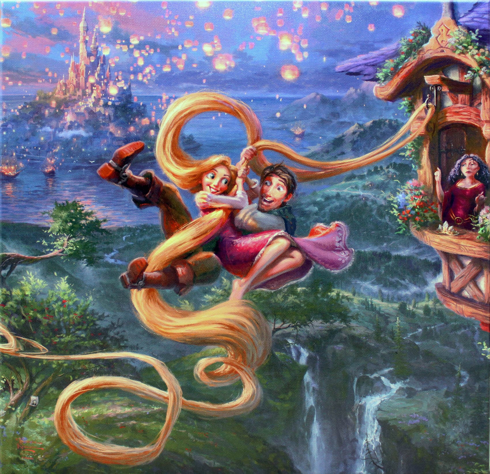 ディズニー絵画 トーマス キンケード 塔の上のラプンツェル アップ