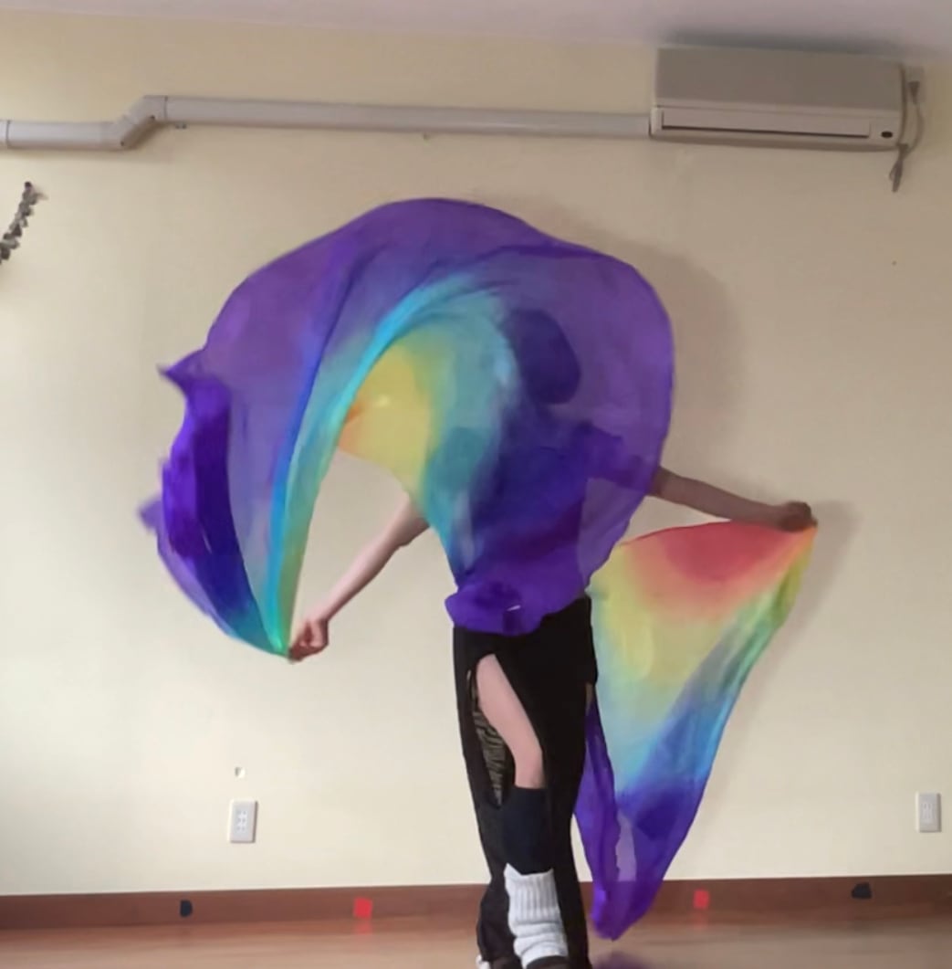 ベリーダンスシルクダブルベールダンシングウィング 2 枚ベリーダンス