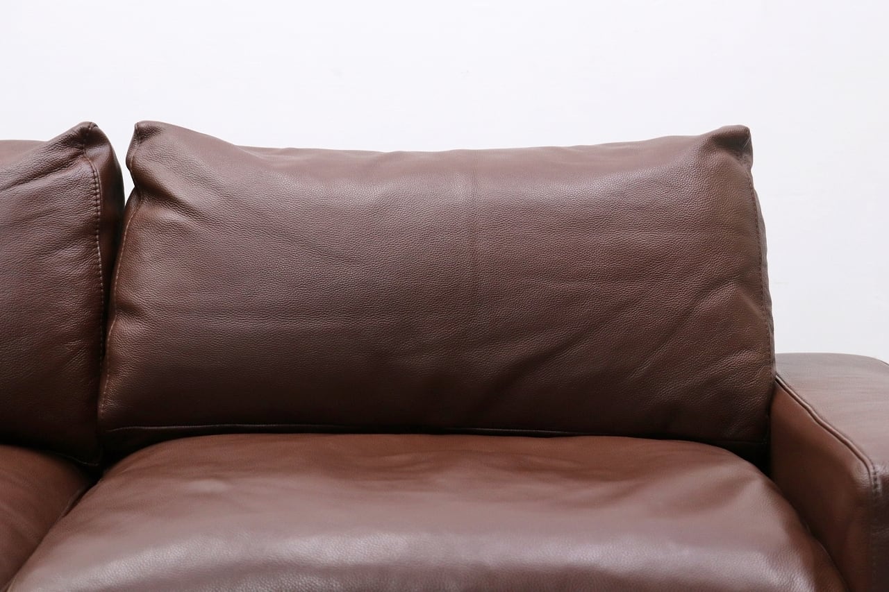 沼津店】MUJI 無印良品 本革 ワイドアーム 2Pソファ ブラウン 茶