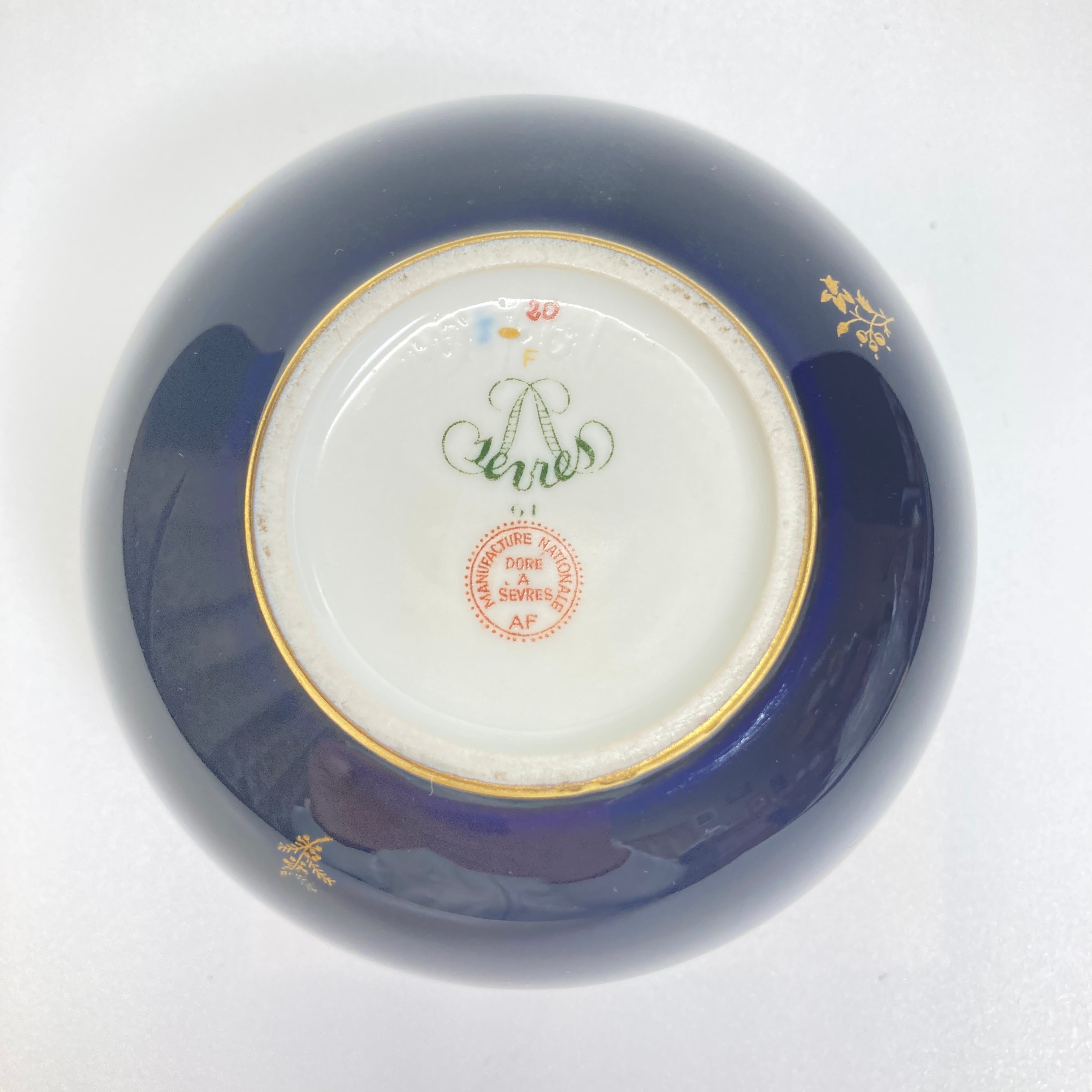SEVRES セーブル 王者の青 ファットブルー 24金彩 小椀 小鉢 ボウル