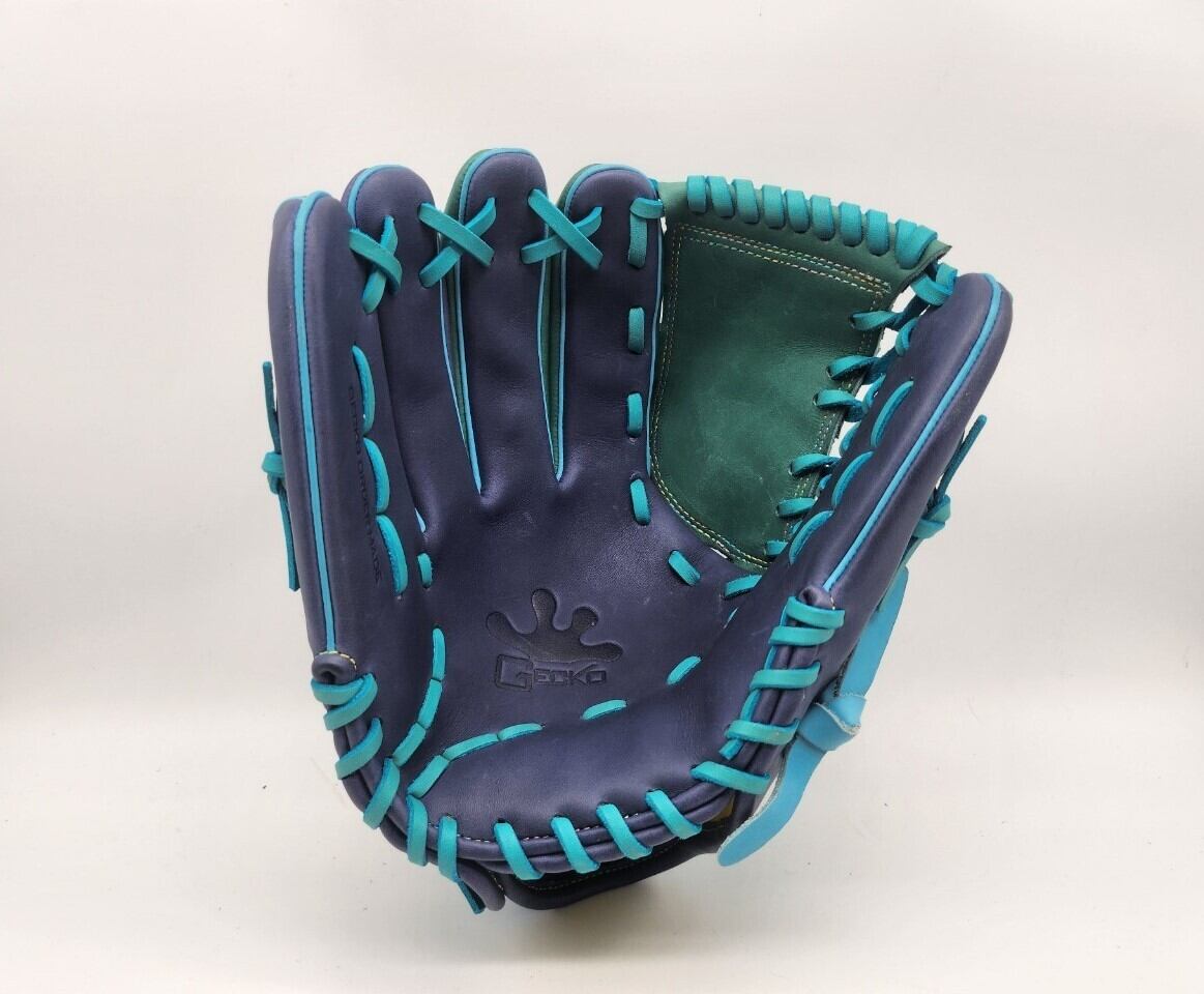 現品限り GECKO パープル×グリーン×紐エメラルドグリーン 投手用