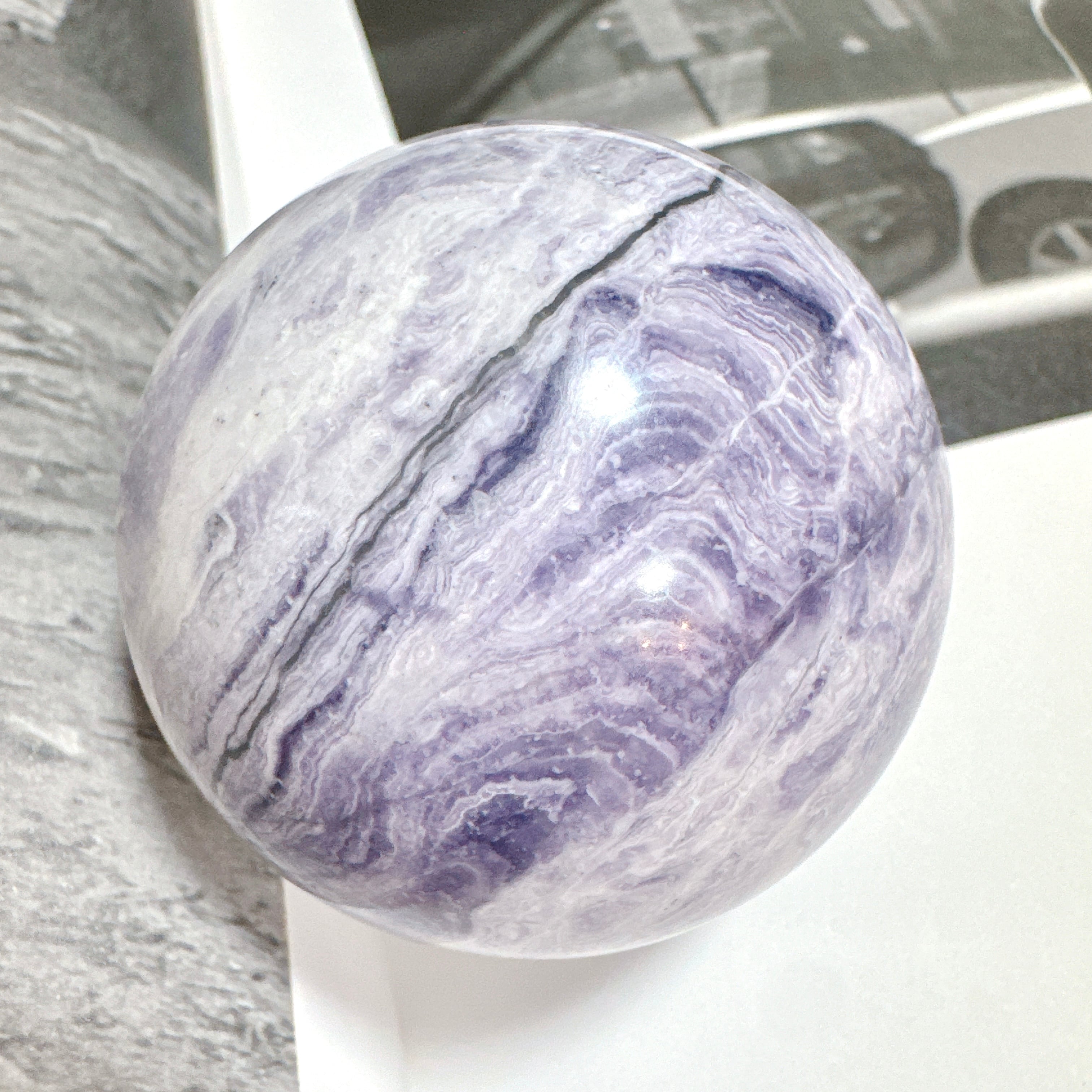 バイオレットマラカイト スフィア 丸玉 天然石 | Rinolis-interior